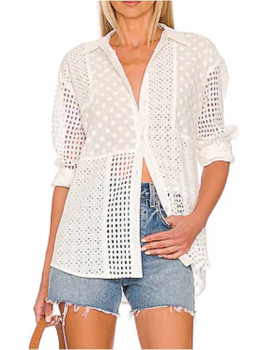 RAILS Juliette Shirt in White Eyelet Mix